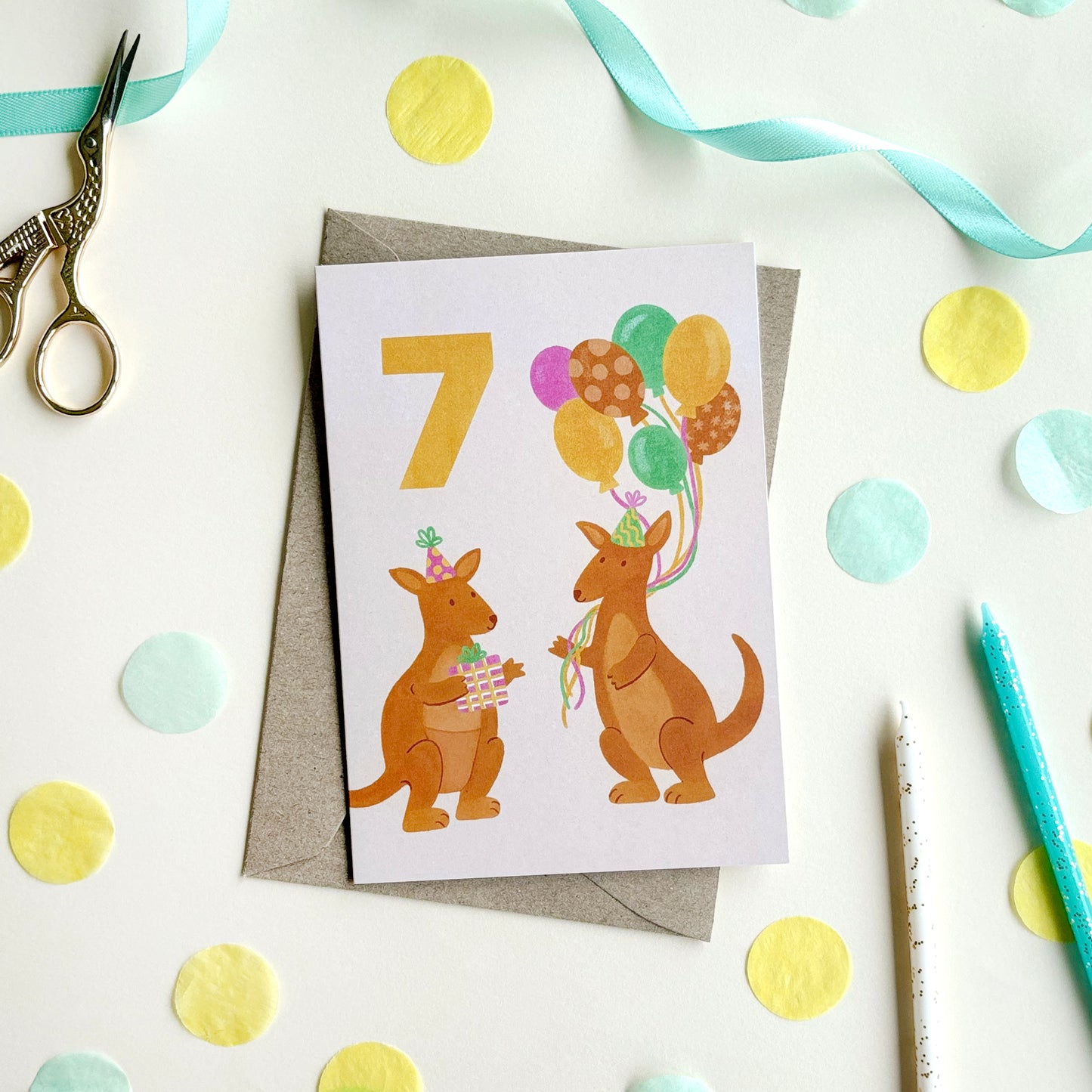 7th Birthday Age Milestone Card