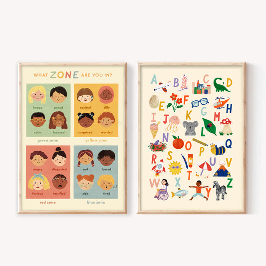 Alphabet + Feeling Zones Art Print Bundle (A3)