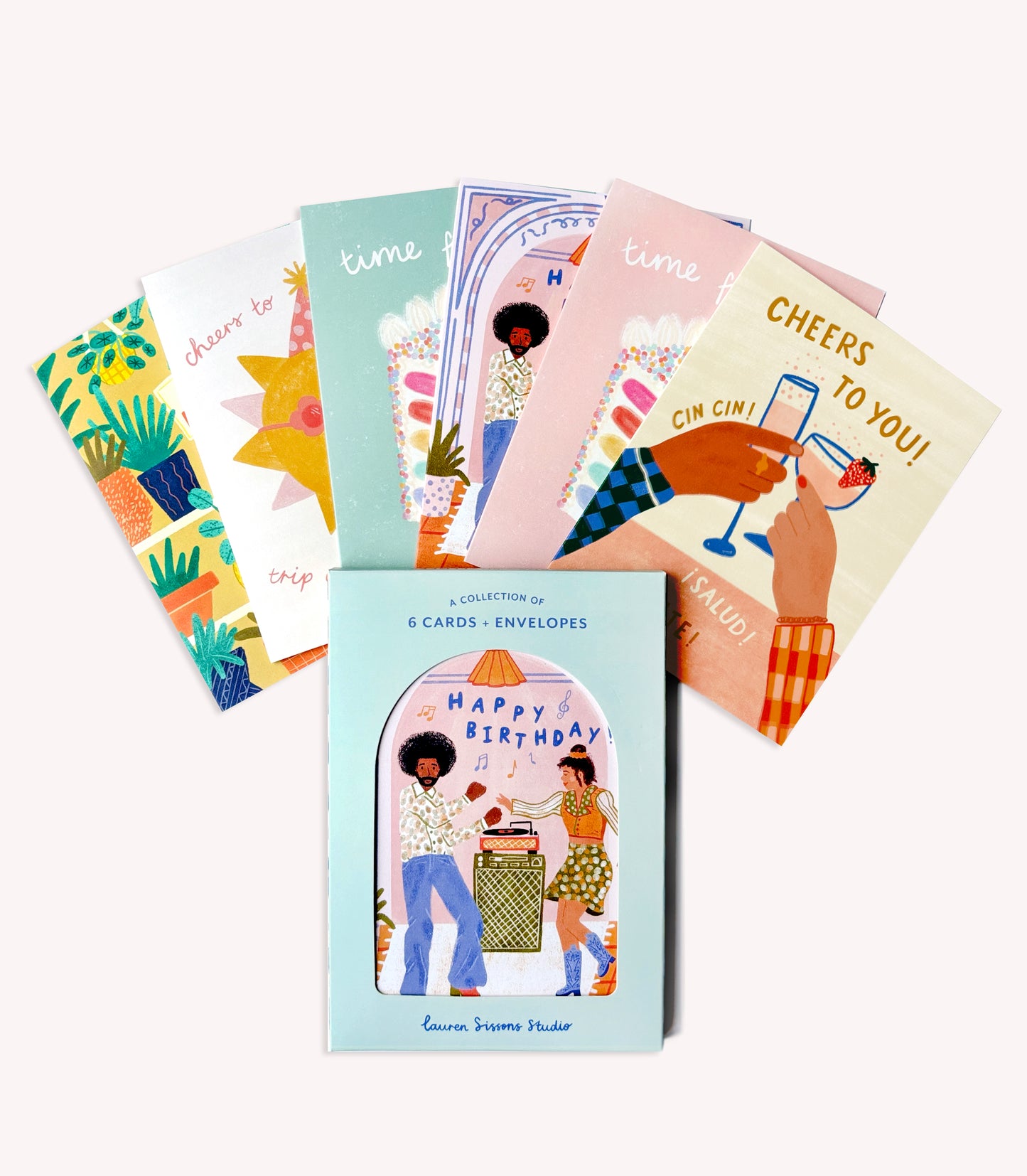 Birthday Greeting Card Boxed Set - 6 Cards Envelopes