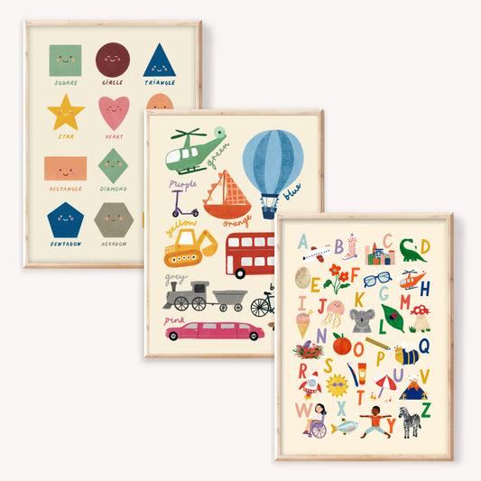 Educational Print Bundle - Transport Colours (A3)