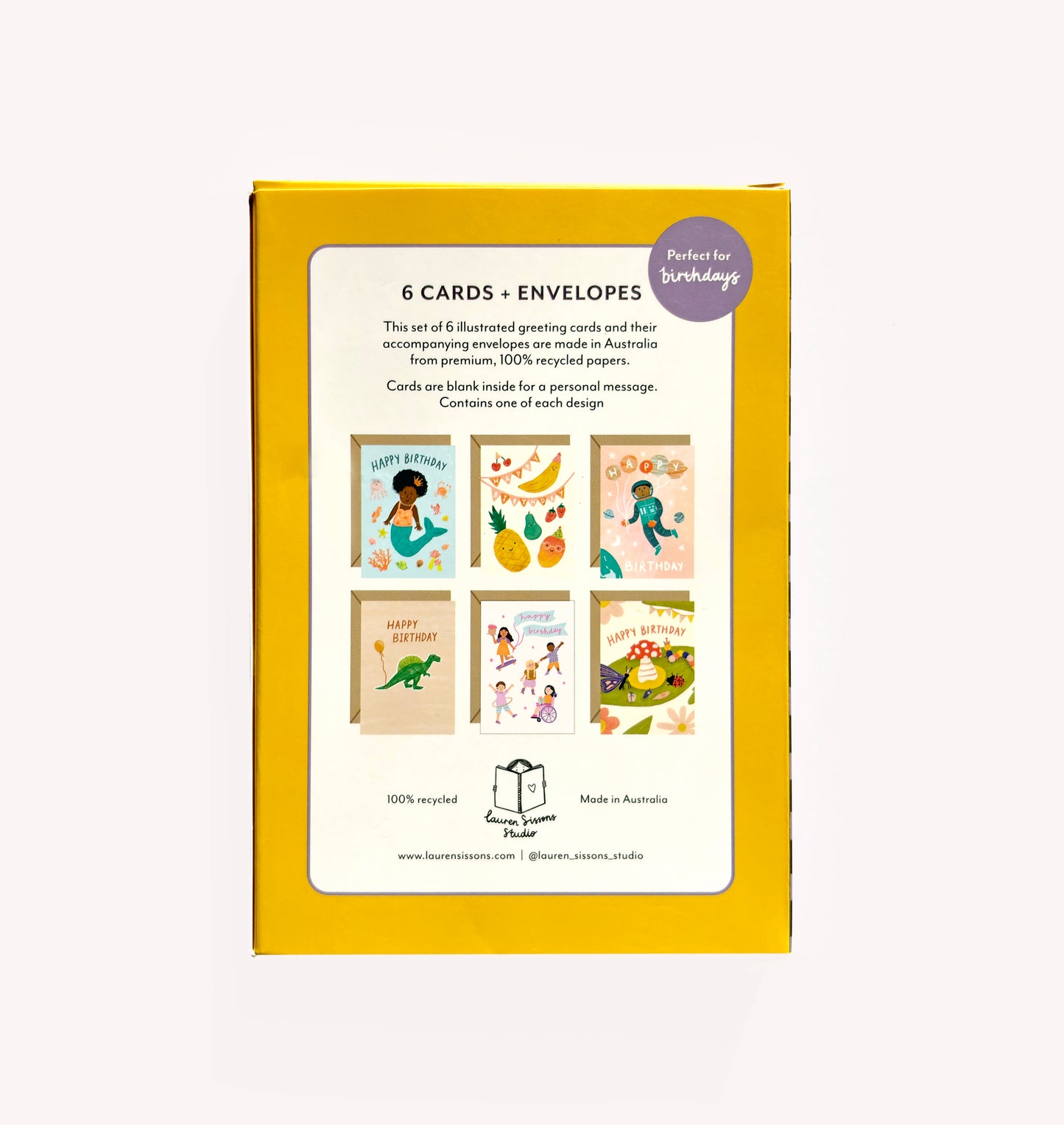 Kid's Birthday Greeting Card Boxed Set - 6 Cards Envelopes