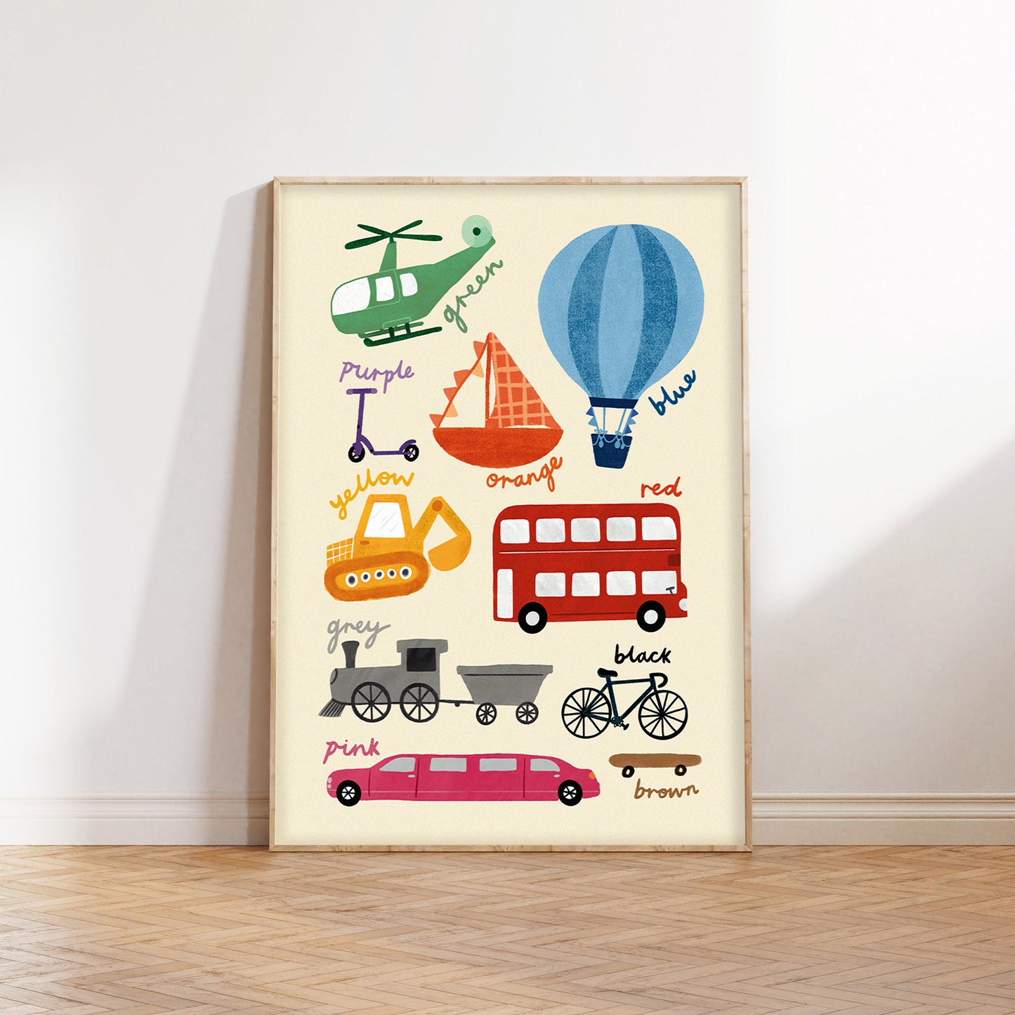Colours Educational Print - Transport