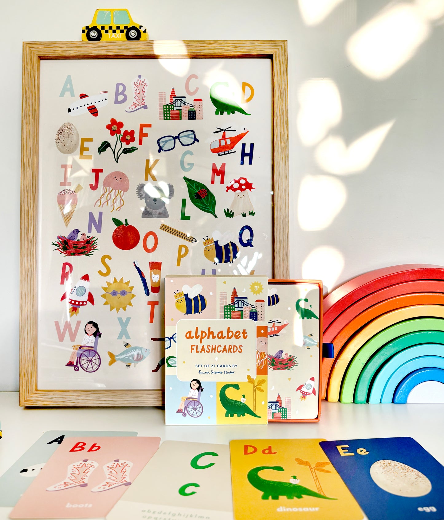 A-Z Flashcard Set + Art Print Bundle (A3)