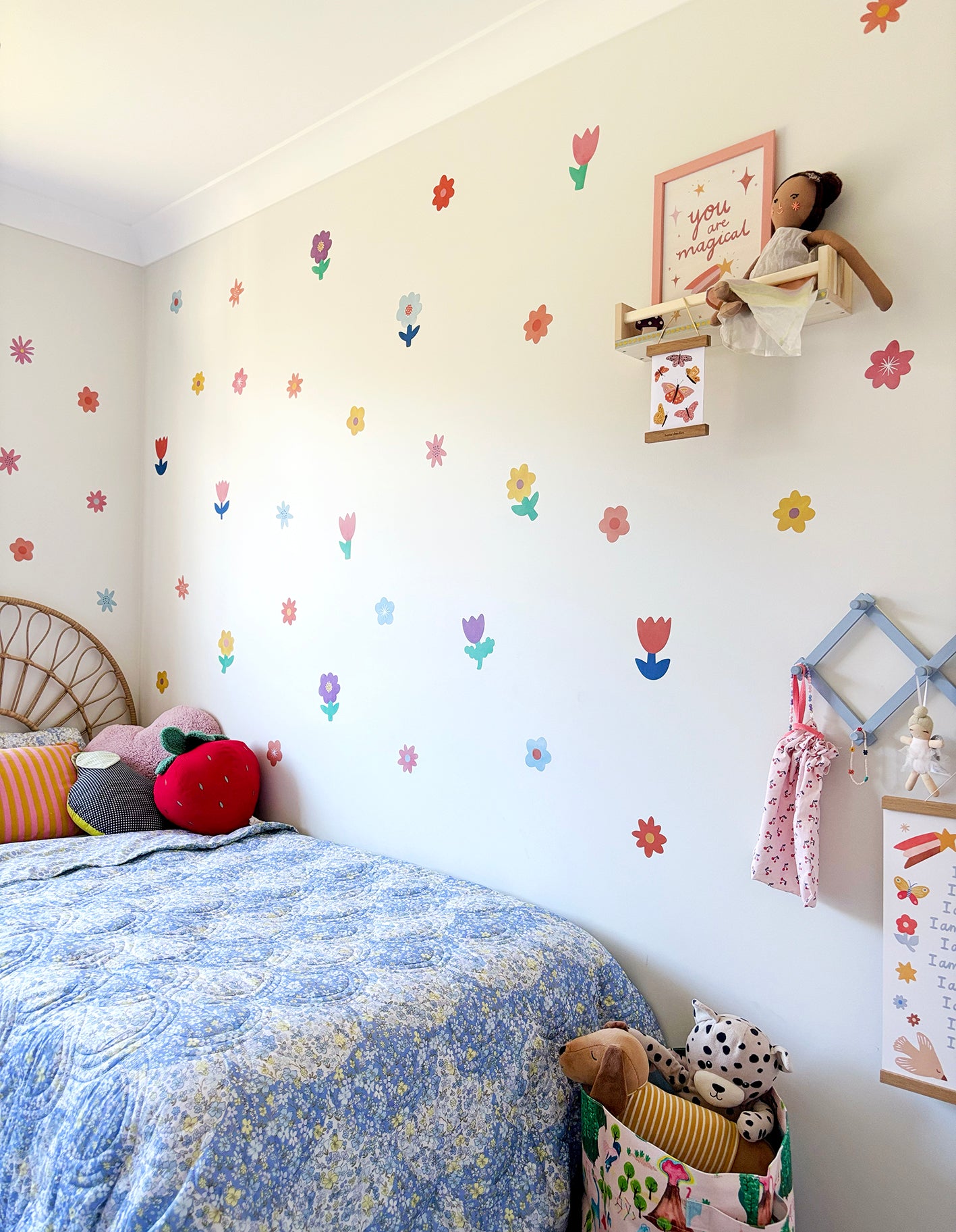 Flower Fabric Wall Stickers