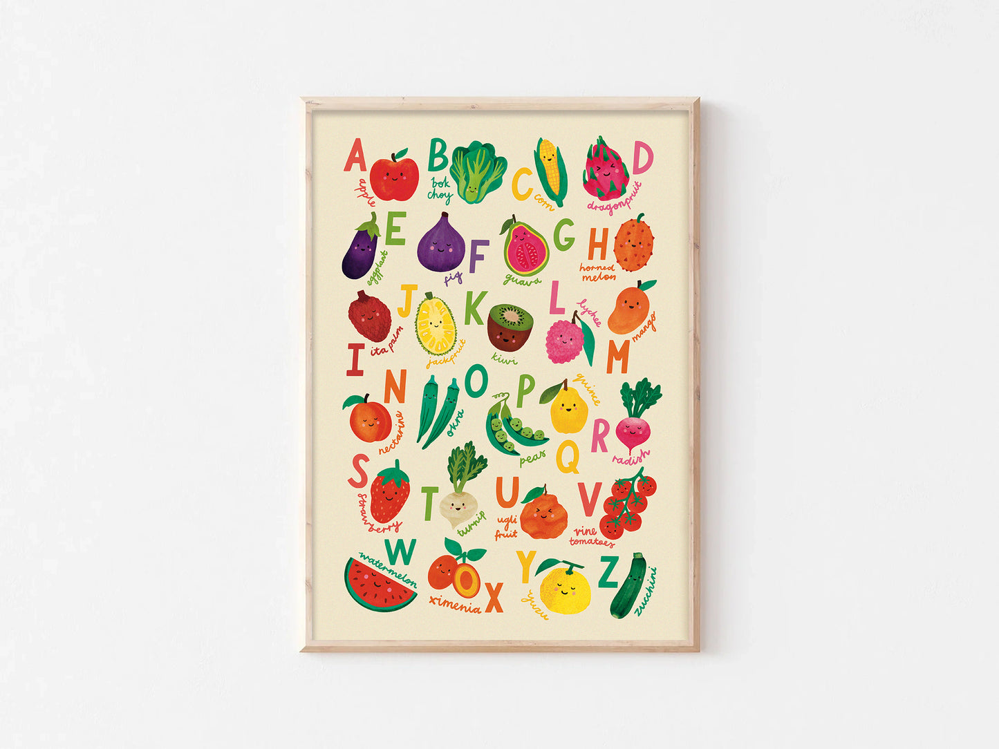 Fruit + Veg A-Z Alphabet Print