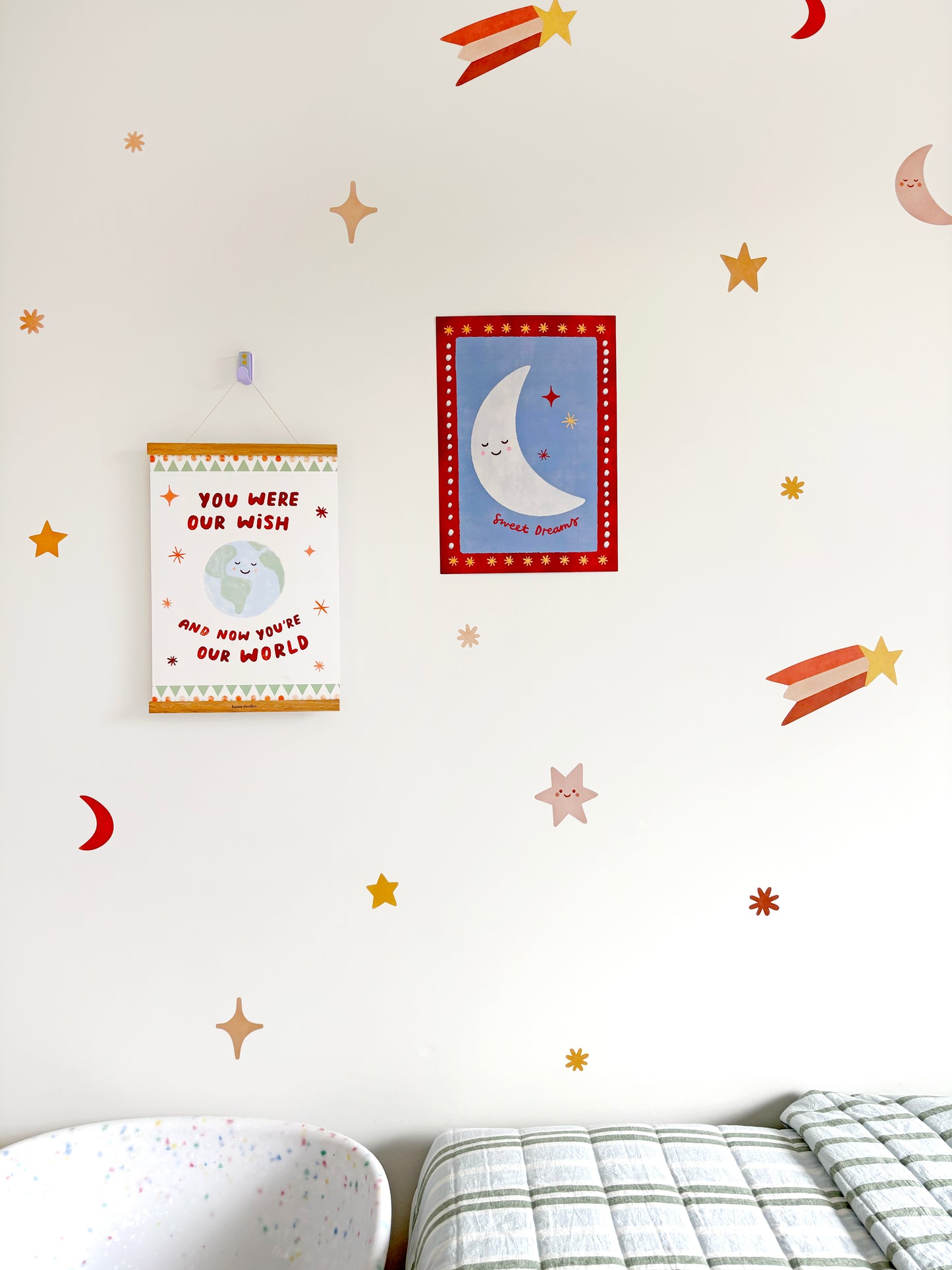 Moon & Stars Fabric Wall Stickers