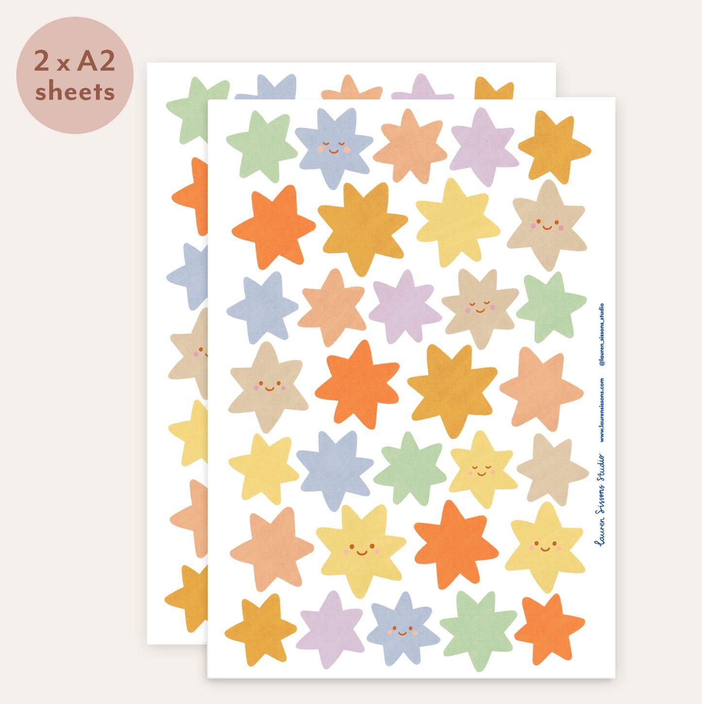 Star Fabric Wall Stickers - Retro