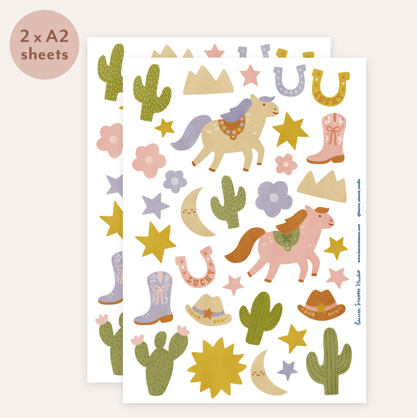 Rodeo Fabric Wall Stickers - Blush
