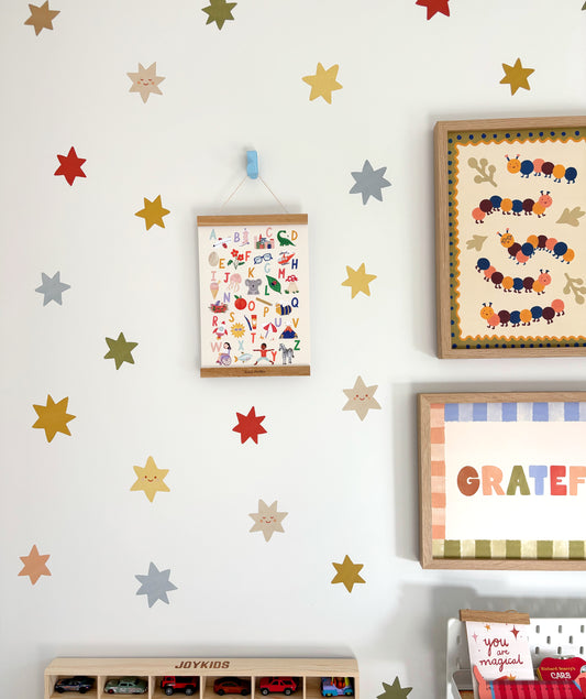 Star Fabric Wall Stickers - Woodland