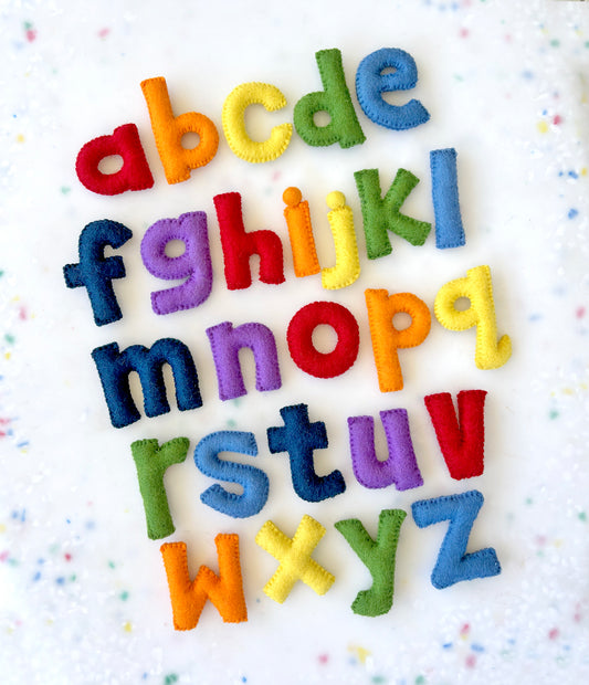Felt Alphabet Lowercase Letters - Rainbow - Tara Treasures