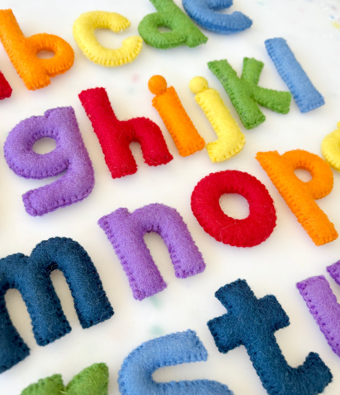 Felt Alphabet Lowercase Letters - Rainbow - Tara Treasures