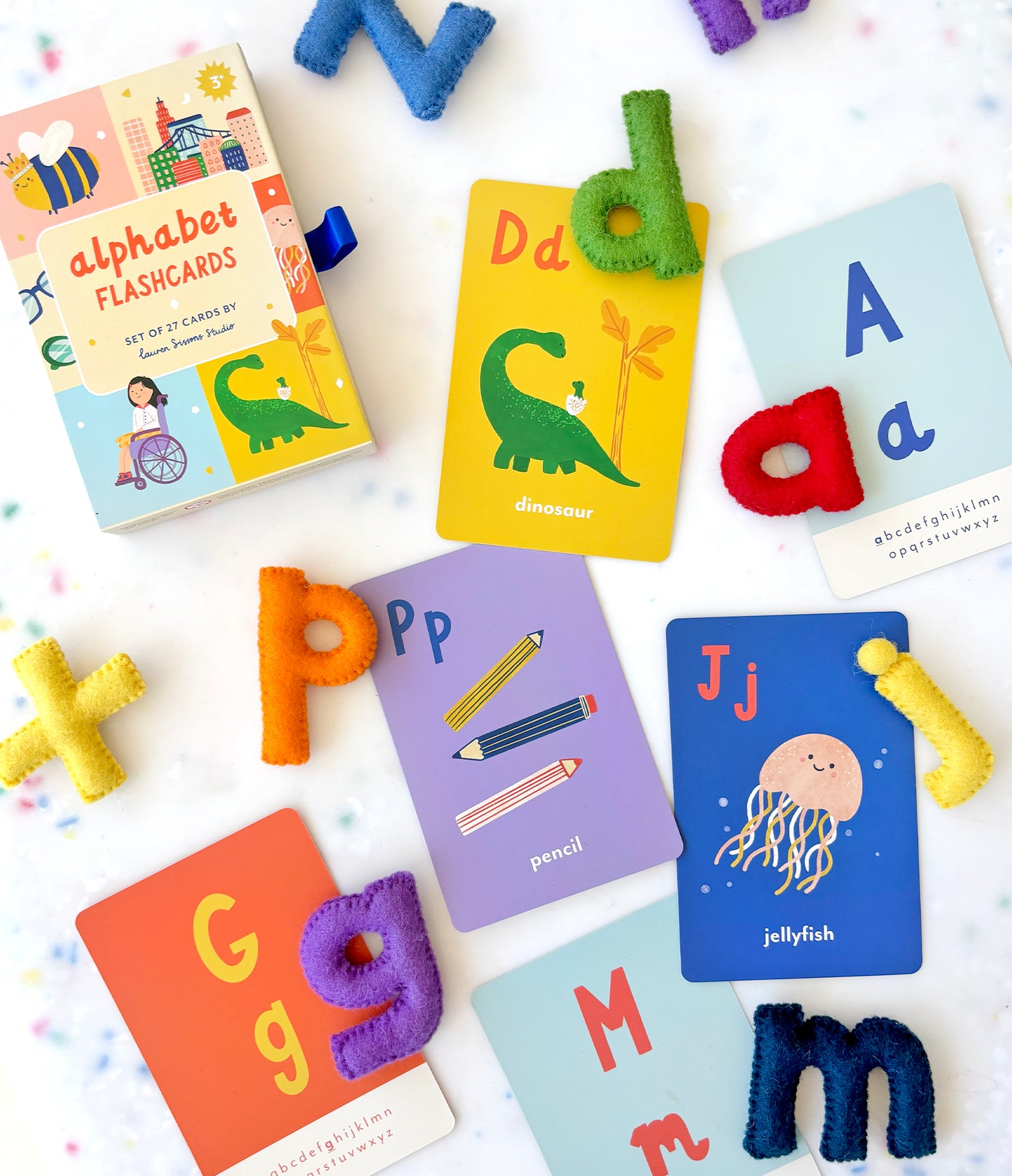 Felt Alphabet Lowercase Letters - Rainbow - Tara Treasures