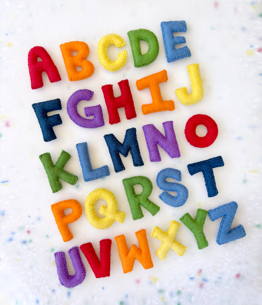Felt Alphabet Uppercase Letters - Rainbow - Tara Treasures