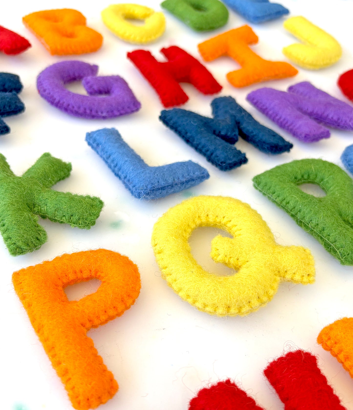 Felt Alphabet Uppercase Letters - Rainbow - Tara Treasures