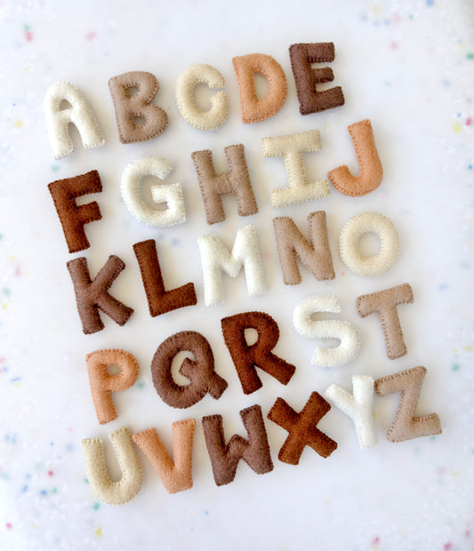 Felt Alphabet Uppercase Letters - Earthy Tones - Tara Treasures