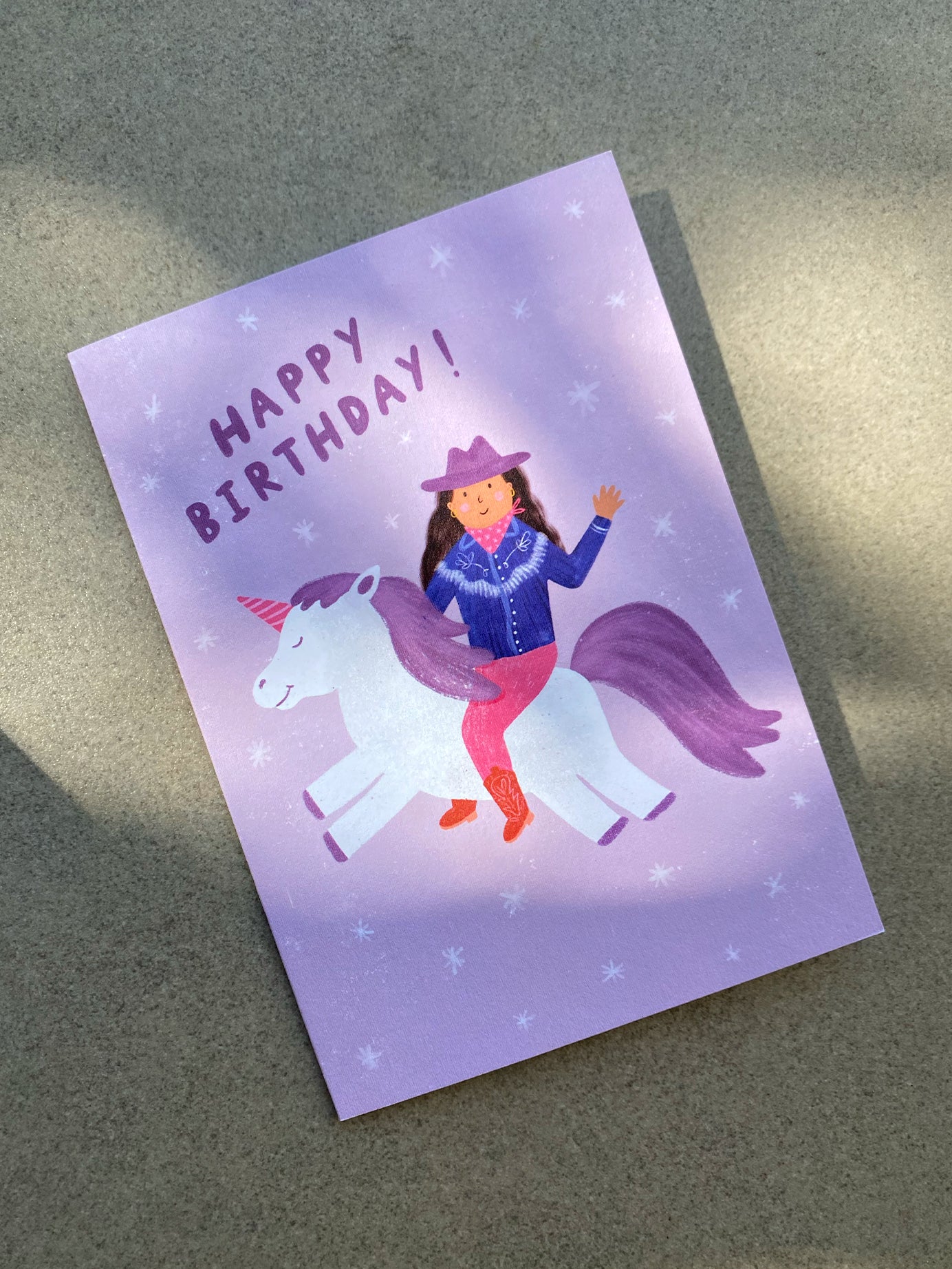 Cowgirl Unicorn - Birthday Card