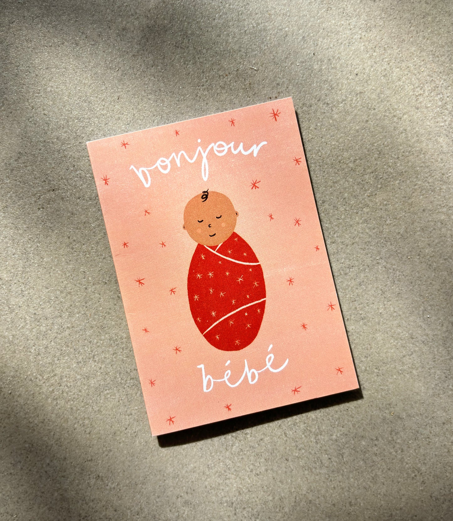 Bonjour Bebe Pink Mini Card - New Baby