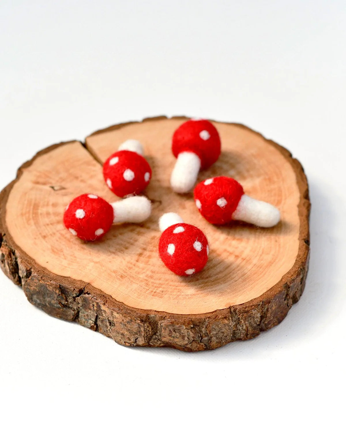 Set of Felt Red Mushrooms - Tara Treasures
