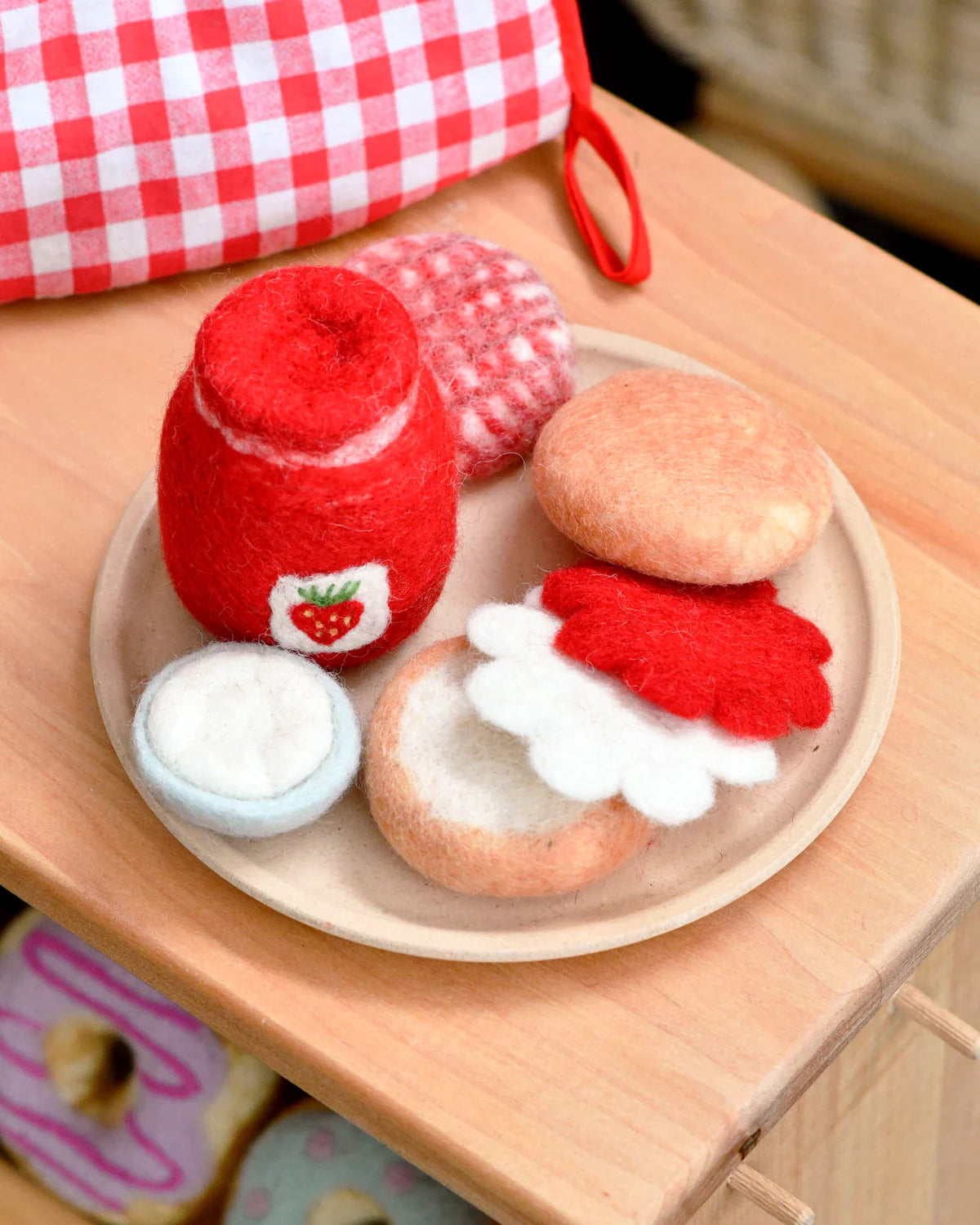 Felt Strawberry Jam and Scones Set - Tara Treasures