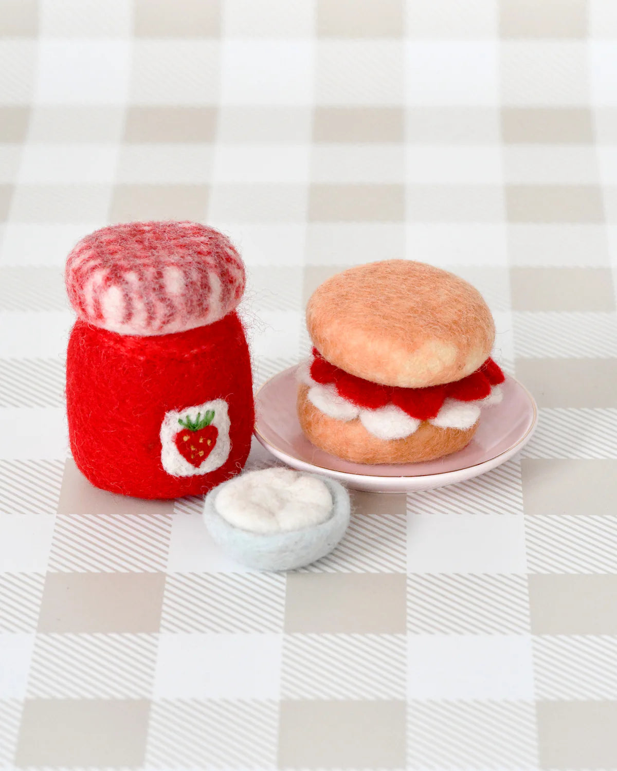 Felt Strawberry Jam and Scones Set - Tara Treasures
