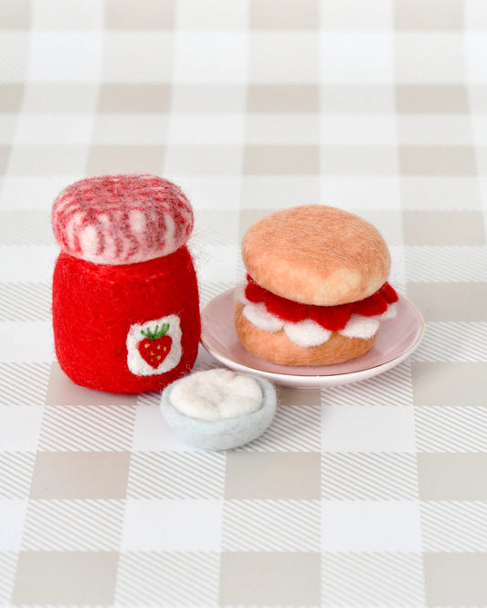 Felt Strawberry Jam and Scones Set - Tara Treasures
