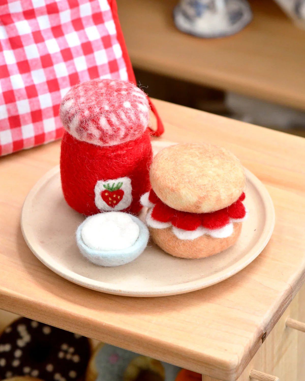 Felt Strawberry Jam and Scones Set - Tara Treasures