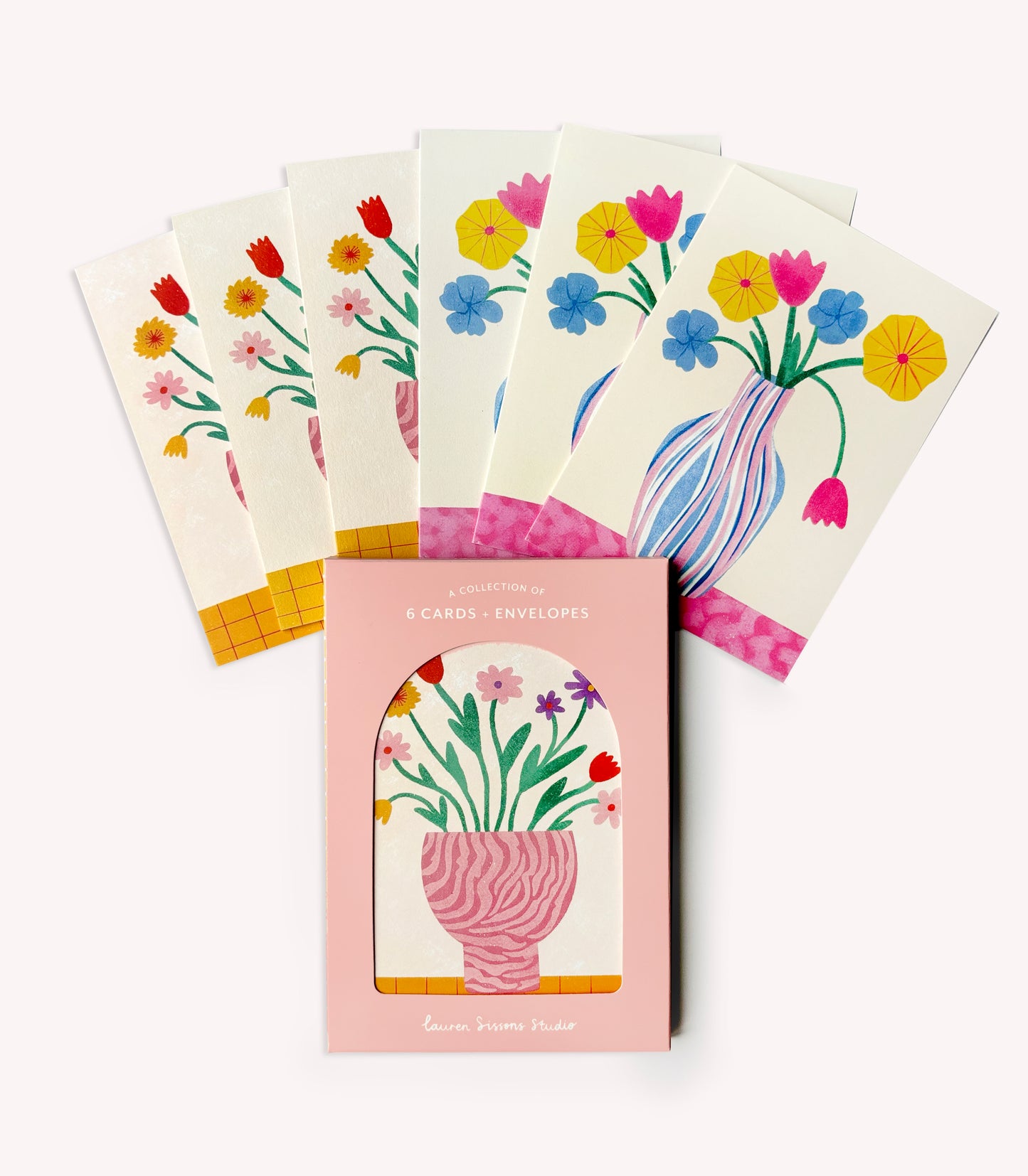 Floral Greeting Card Boxed Set  - 6 Cards Envelopes