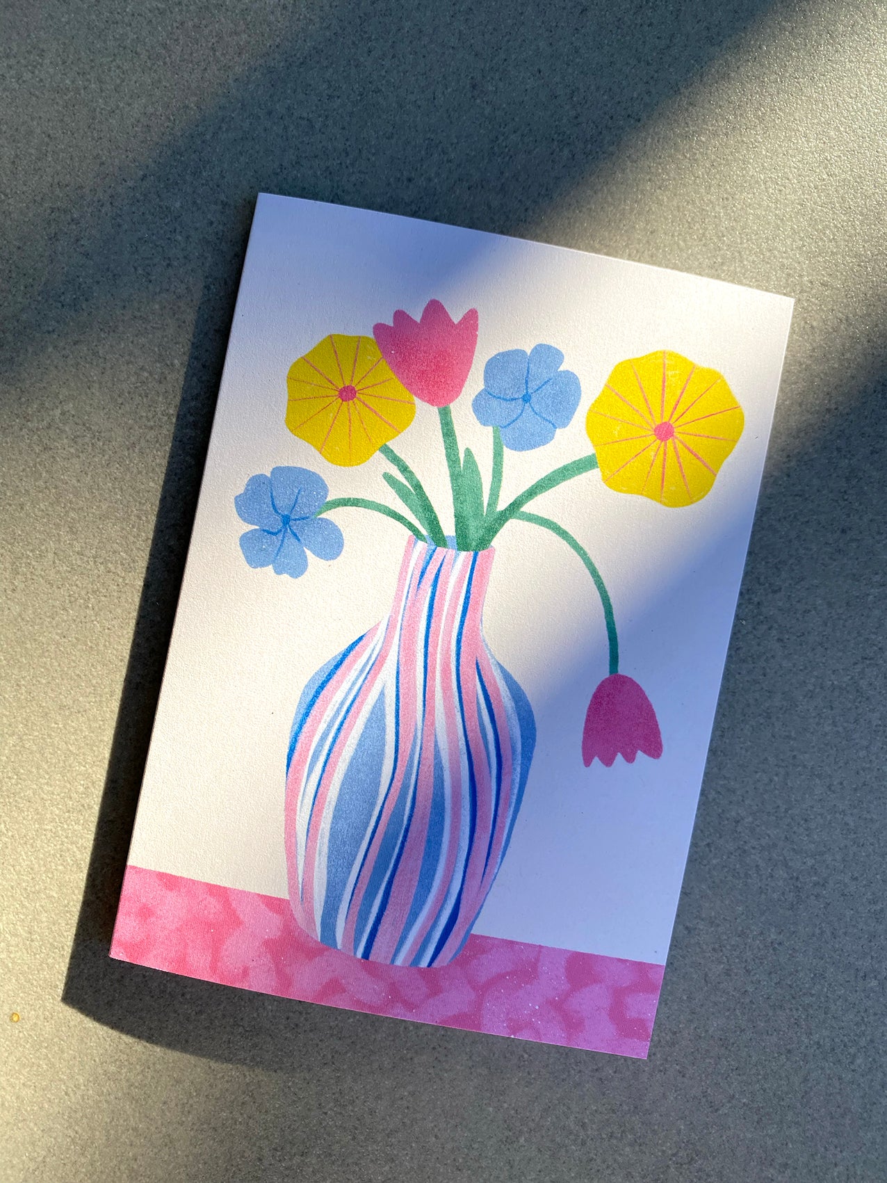 Flowers Pastel Vase Card
