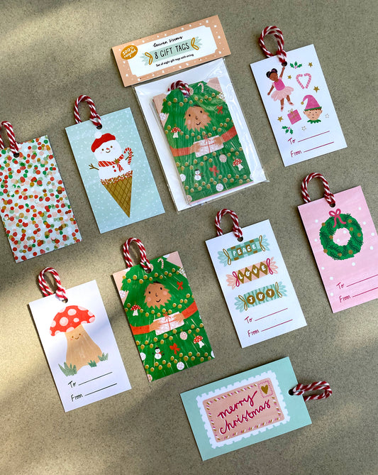 Christmas Gift Tags Set of 8 Designs