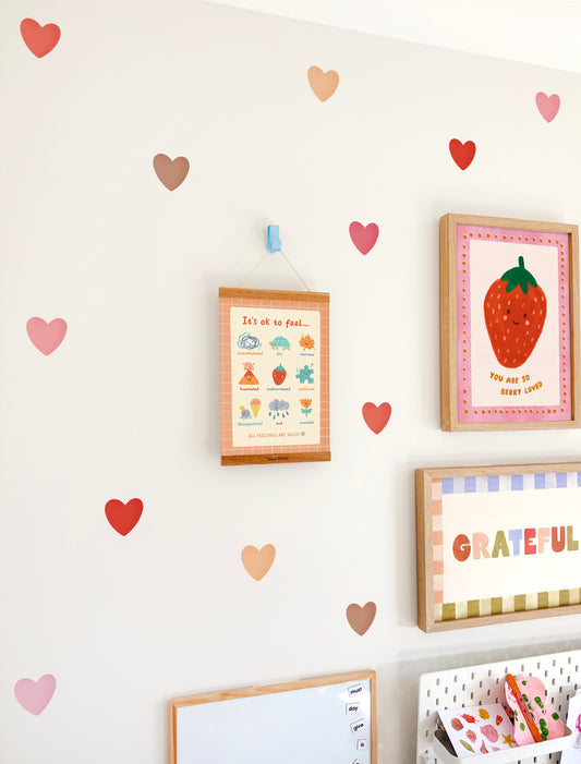 Heart Fabric Wall Stickers - Red