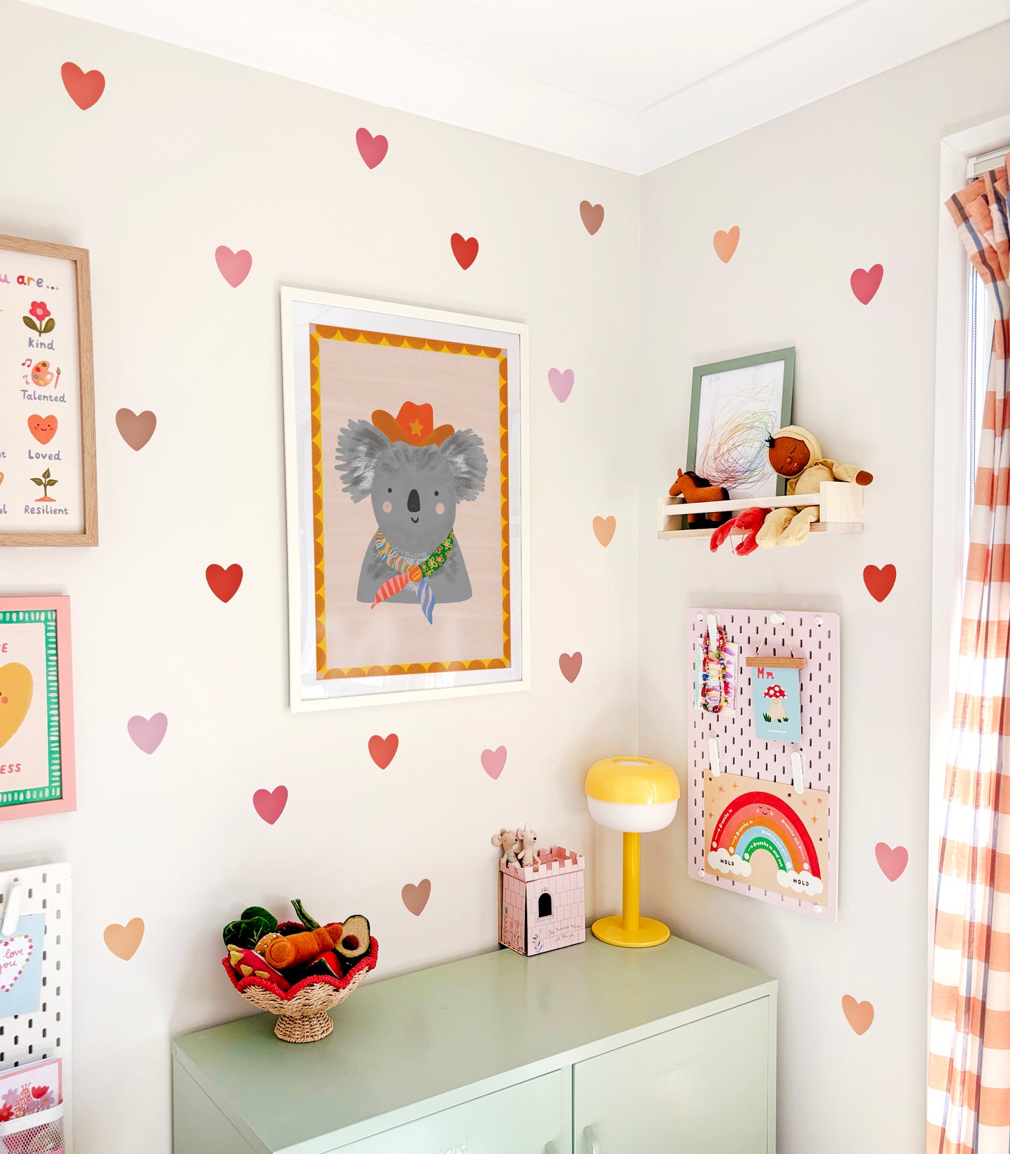 Heart Fabric Wall Stickers - Red