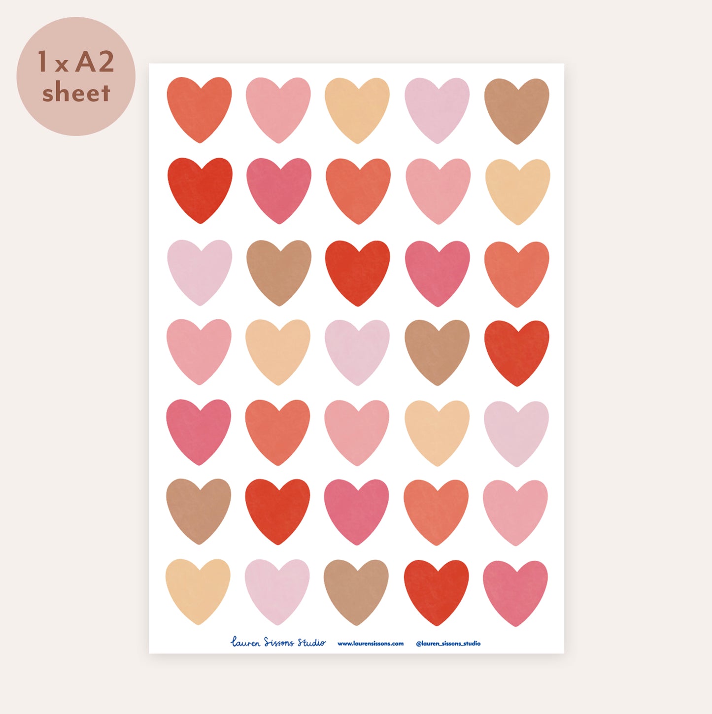 Heart Fabric Wall Stickers - Red