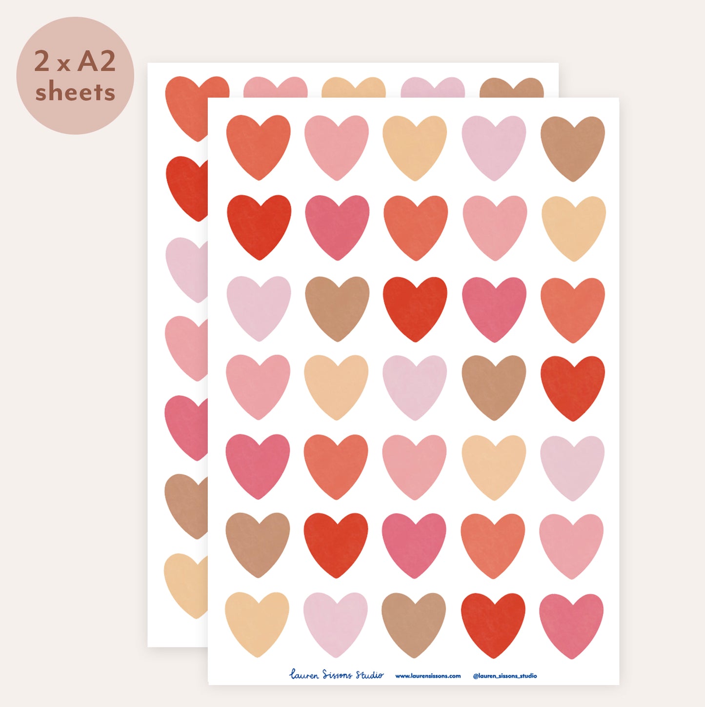 Heart Fabric Wall Stickers - Red