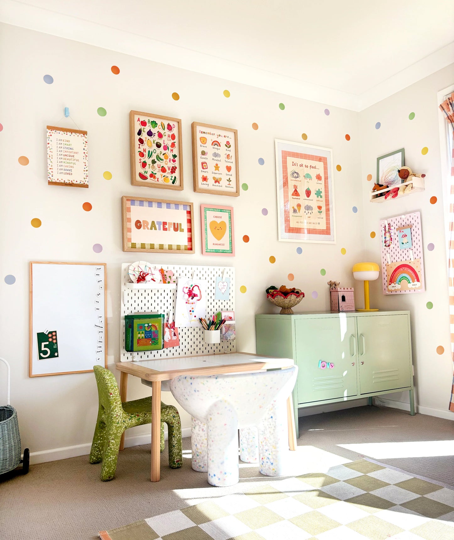 Dot Fabric Wall Stickers - Retro