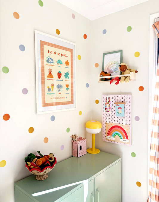Dot Fabric Wall Stickers - Retro