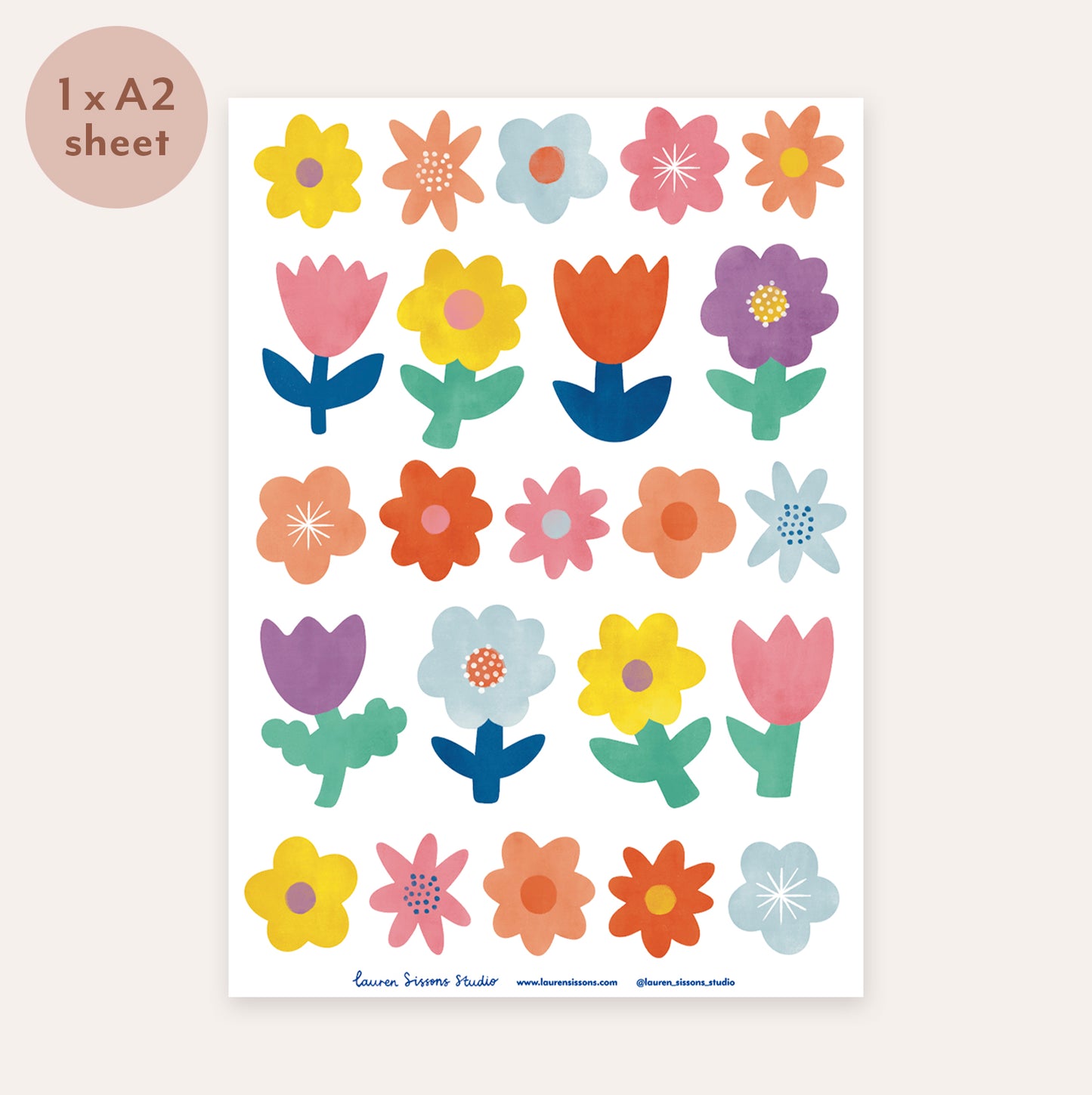 Flower Fabric Wall Stickers