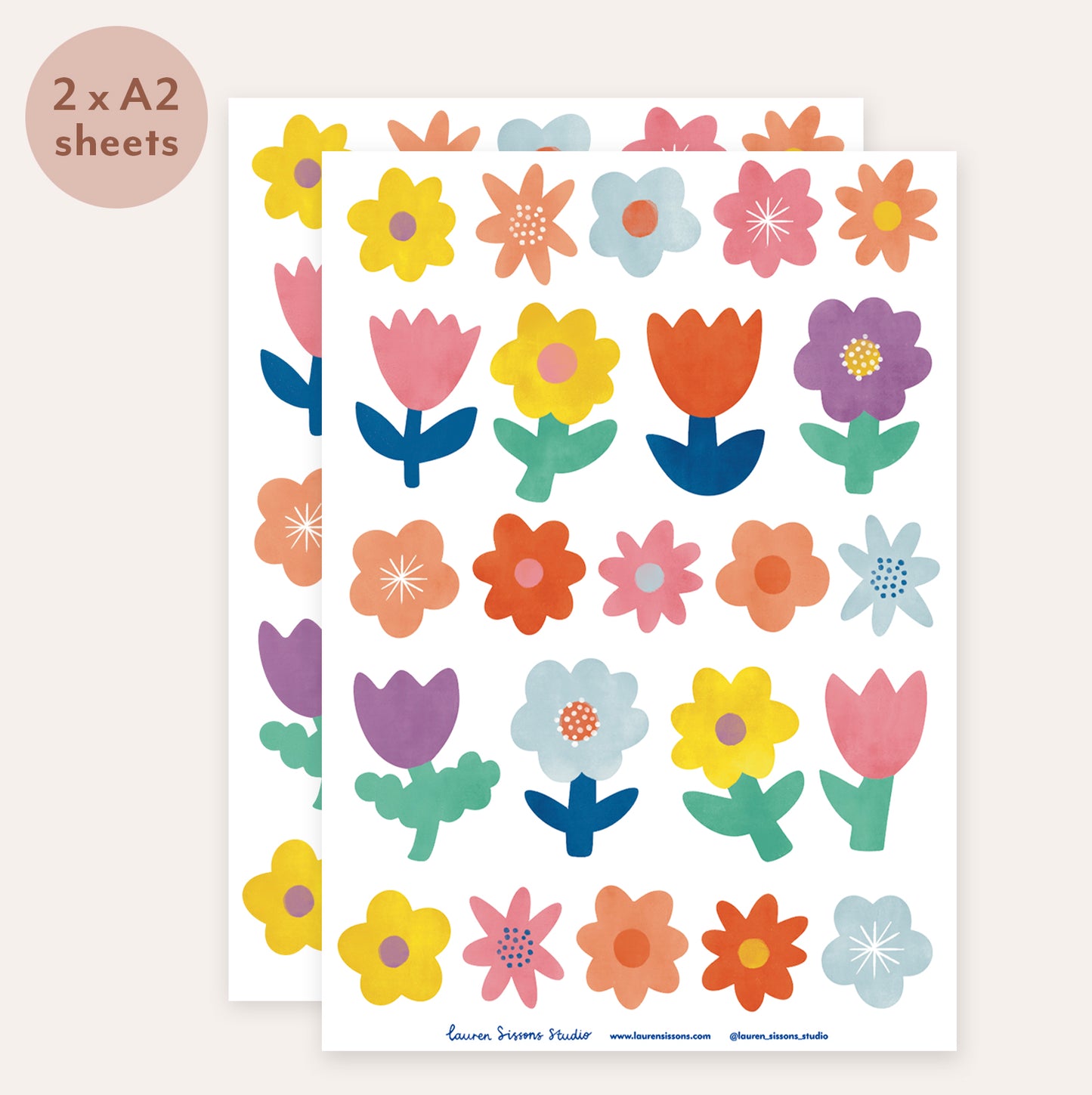 Flower Fabric Wall Stickers