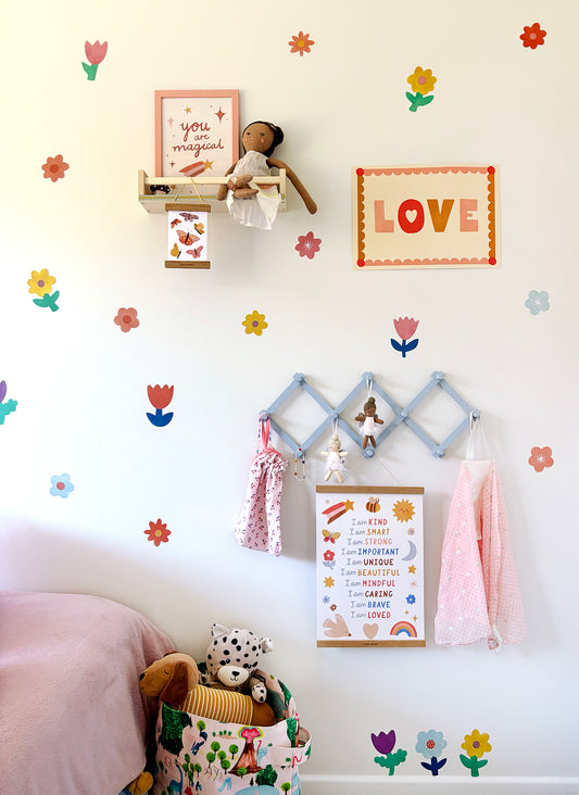 Flower Fabric Wall Stickers