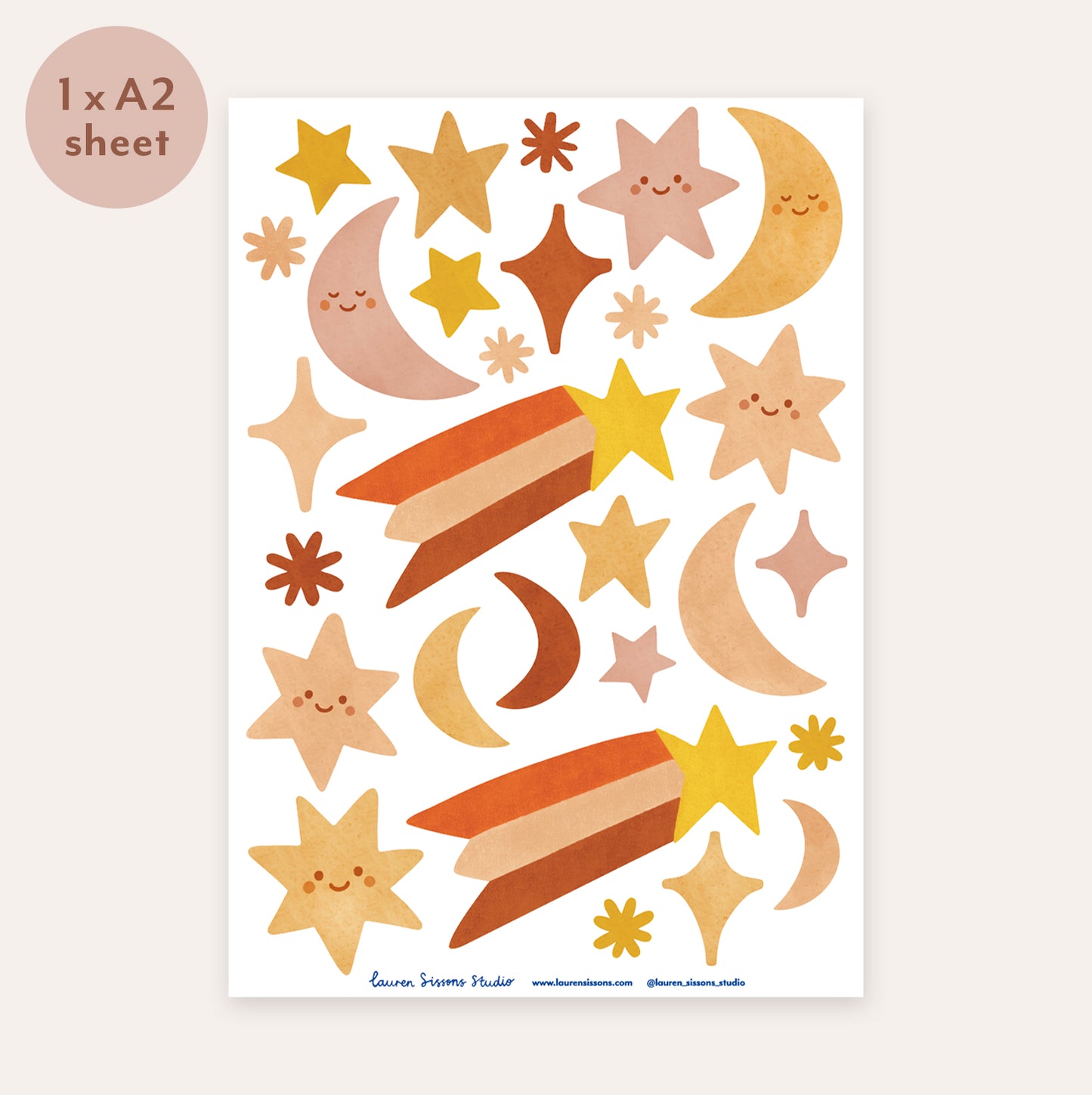 Moon & Stars Fabric Wall Stickers