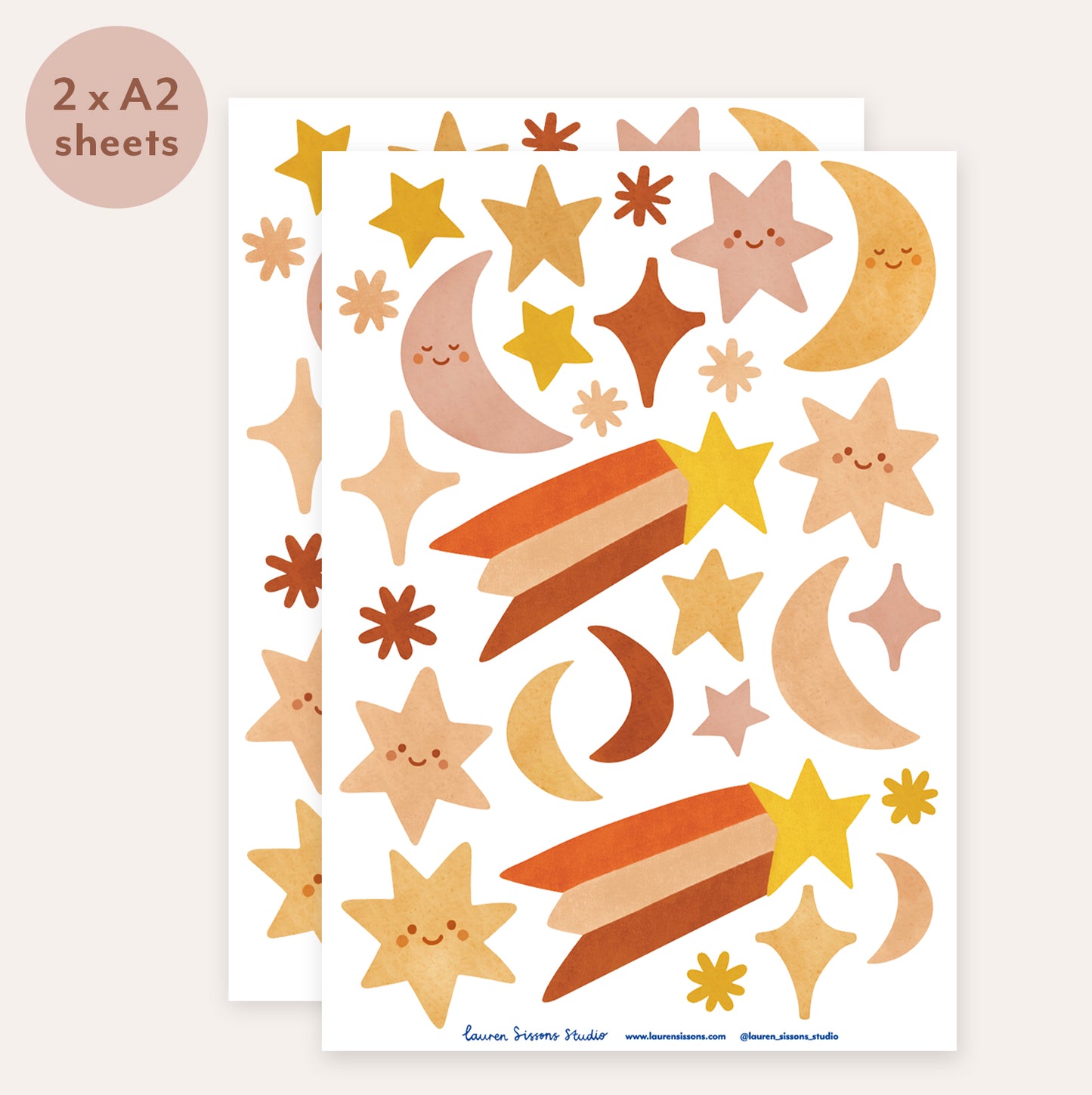 Moon & Stars Fabric Wall Stickers