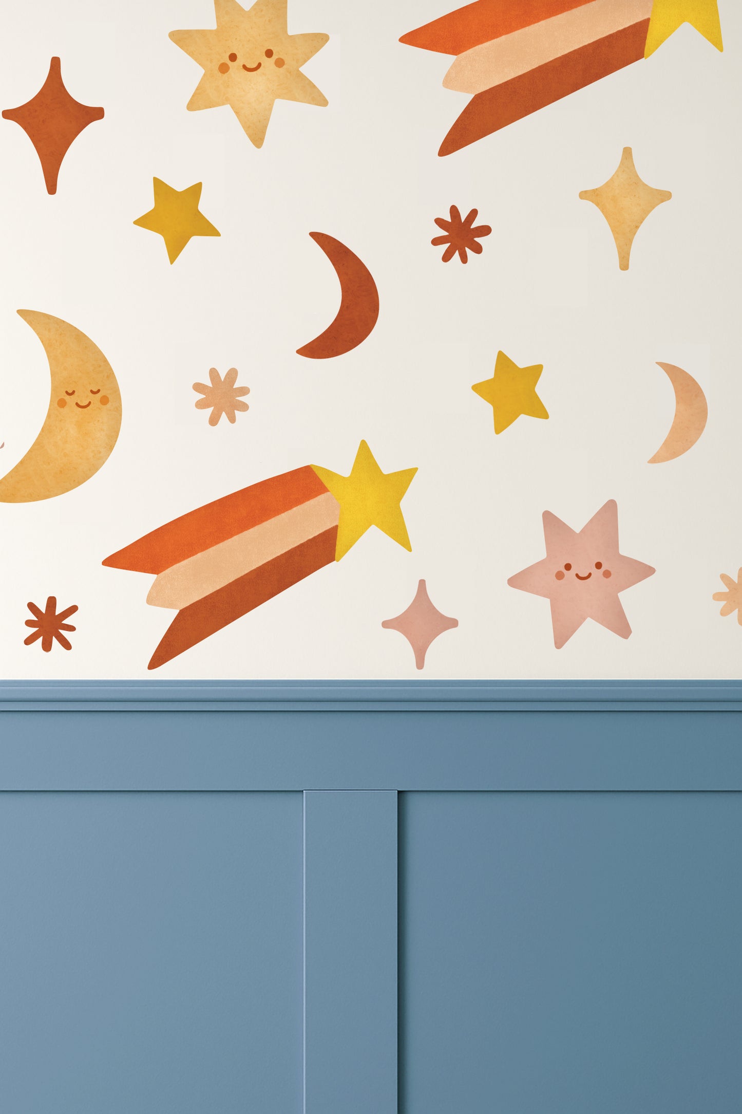 Moon & Stars Fabric Wall Stickers