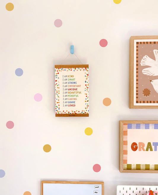 Dot Fabric Wall Stickers - Pastel