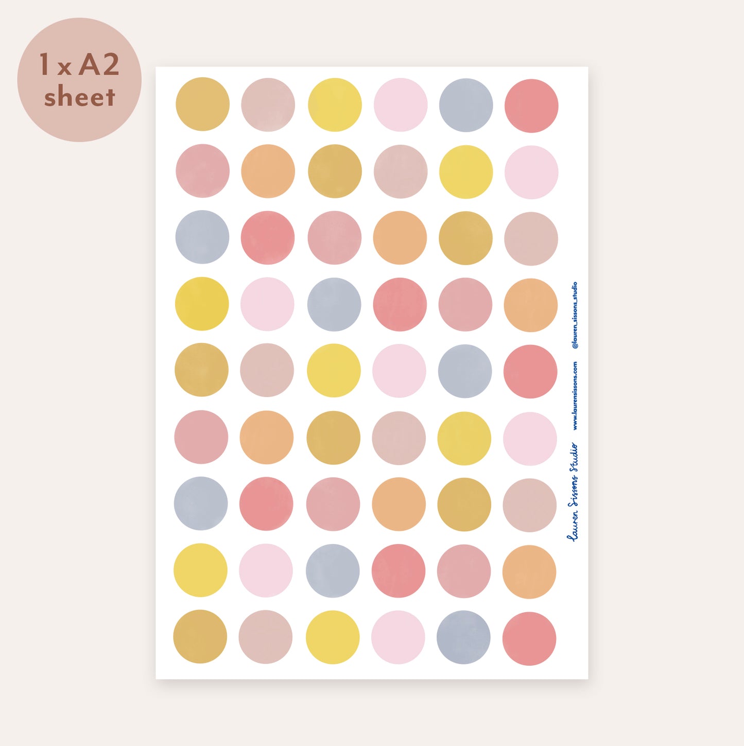 Dot Fabric Wall Stickers - Pastel