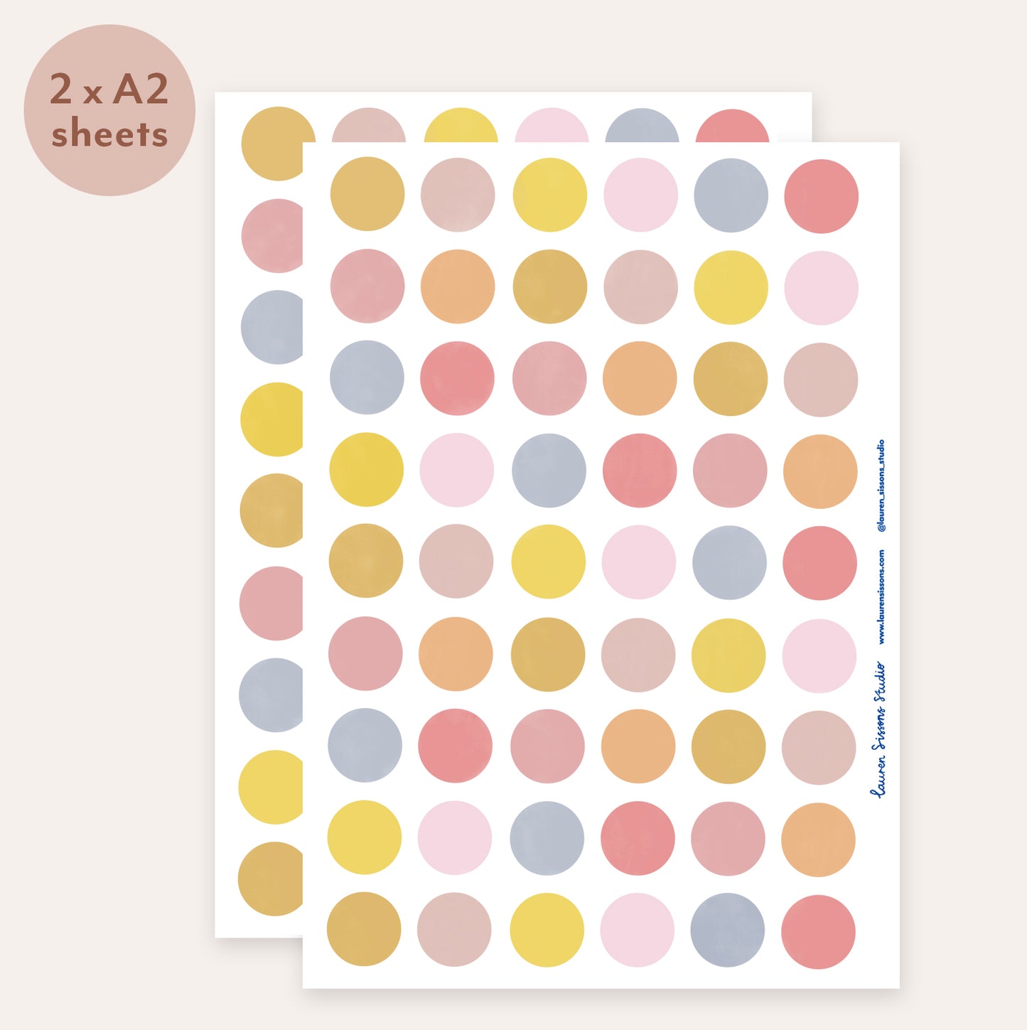 Dot Fabric Wall Stickers - Pastel