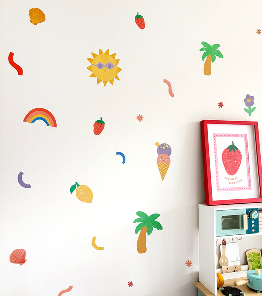Tropical Fabric Wall Stickers