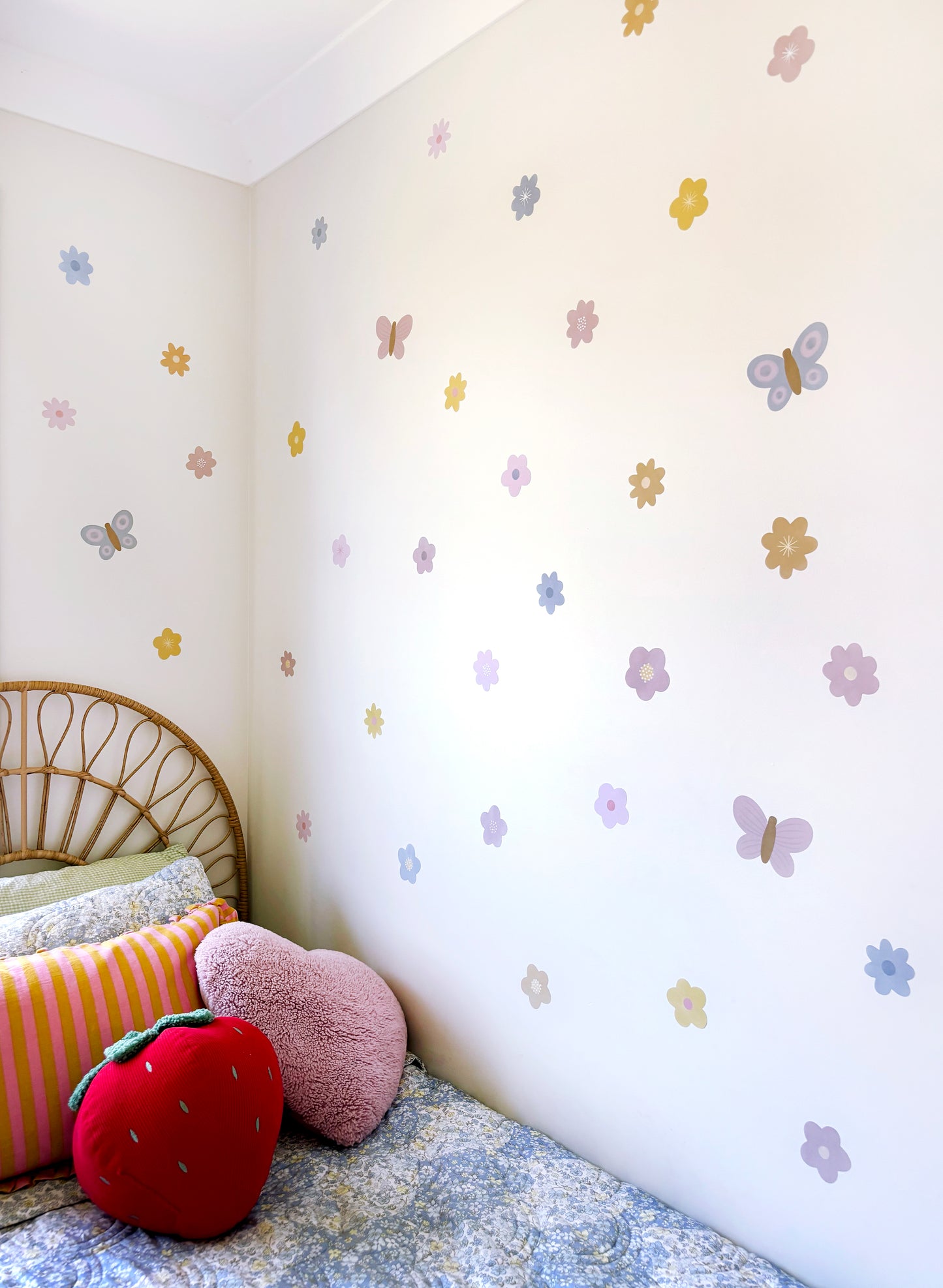 Pastel Butterfly Gardens Fabric Wall Stickers