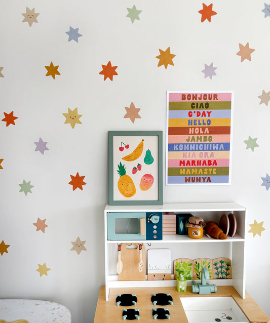 Star Fabric Wall Stickers - Retro