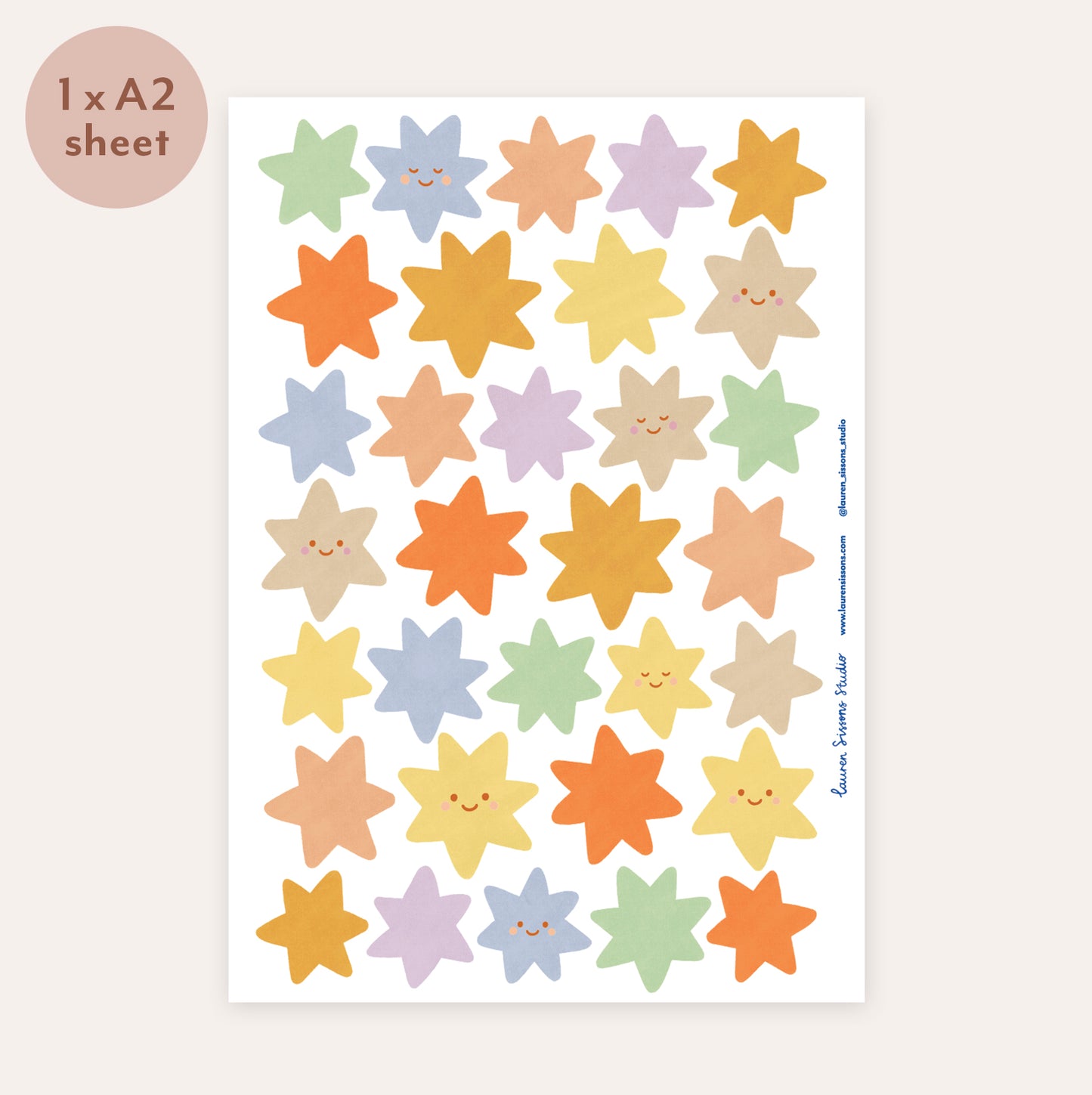 Star Fabric Wall Stickers - Retro