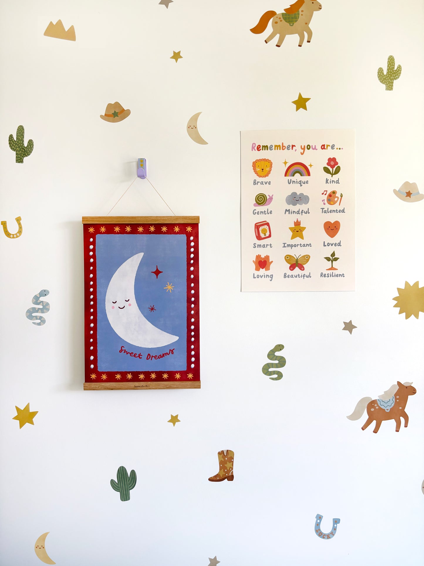 Rodeo Fabric Wall Stickers - Dusty Blue