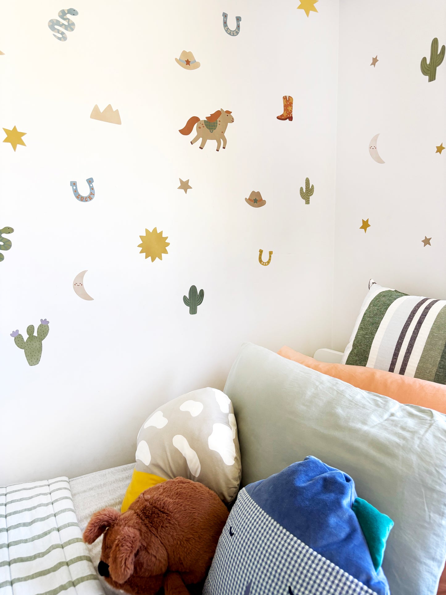 Rodeo Fabric Wall Stickers - Dusty Blue